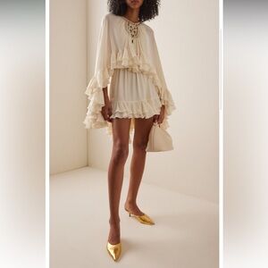 Alexis Ivory Ruffled High Low Dress